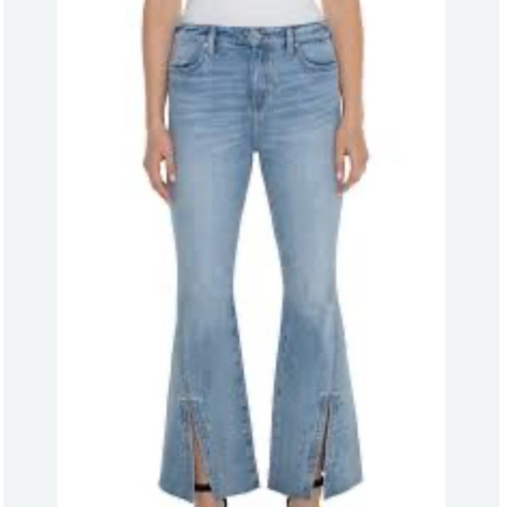 Liverpool Jeans Company Light Blue Flare Jeans with Front Slits